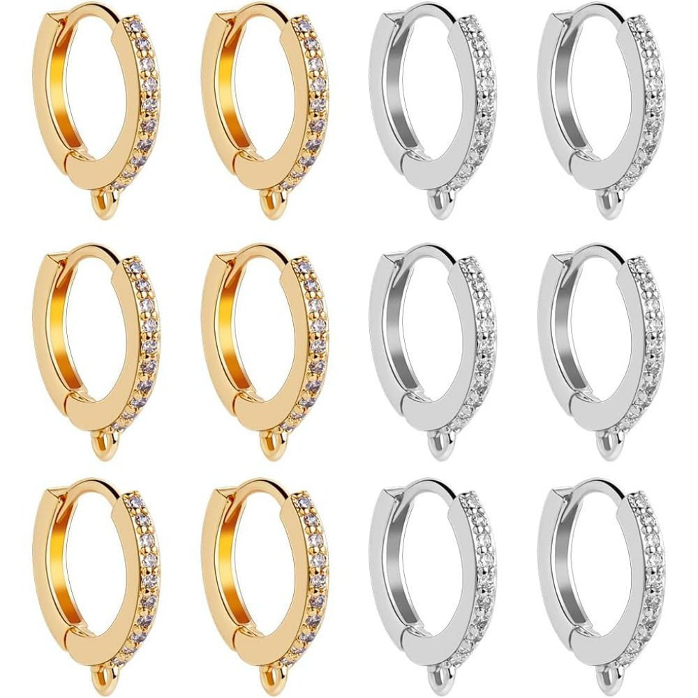 Hoop Earrings - 1 коробка, 12 шт., круглые крючки