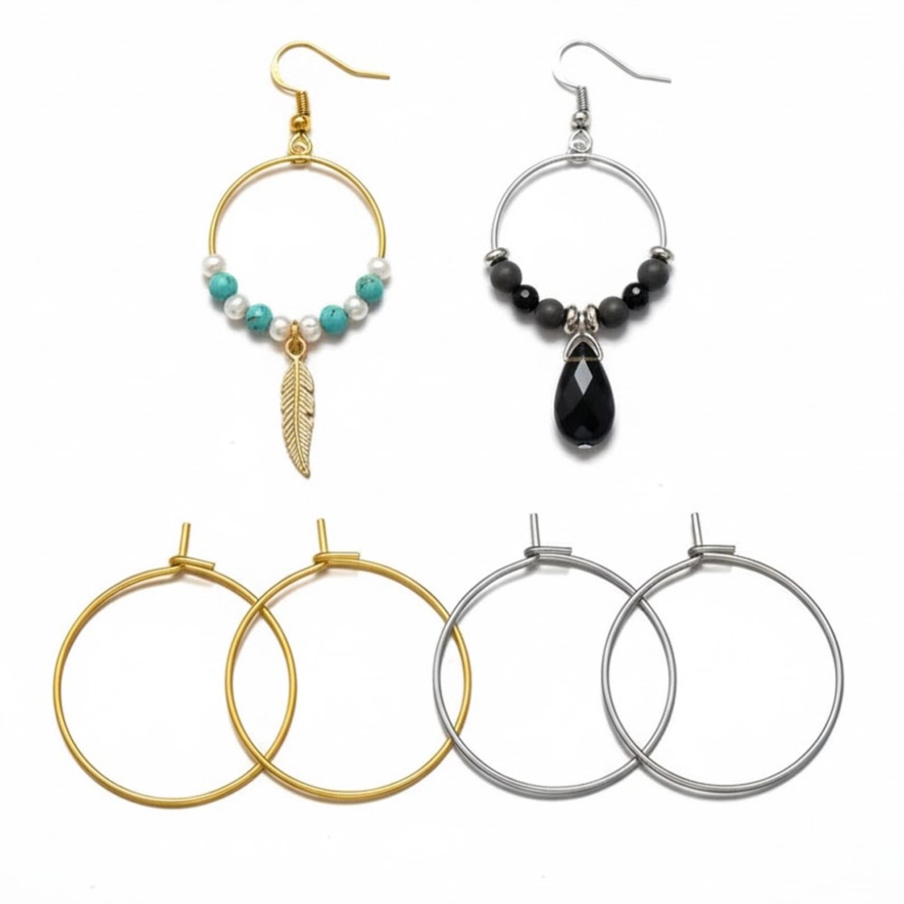 Hoop Earrings - 50 шт. 316 нержавеющая сталь, 15,