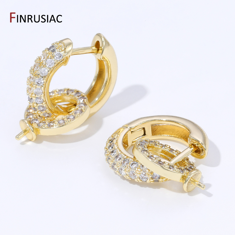 Hoop Earrings - швензы,застежка для сережек с фианитами,материалы для
