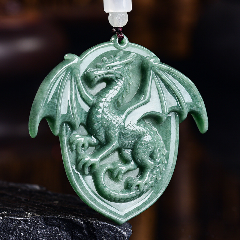Luxury Gifts Jewelry & Watches Namfleg Mostar - Натуральный бирманский нефритовый кулон-дракон, ожерелье с